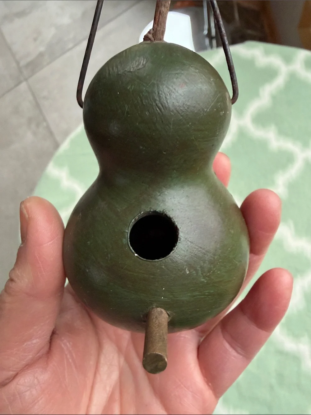 New Green resin Gourd shaped hummingbird Birdhouse small size
